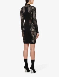 Dion Lee Cobra High-neck Knitted Mini Dress -Ted Baker Store R04181844 BLACK ALT03