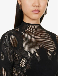 Dion Lee Cobra High-neck Knitted Mini Dress -Ted Baker Store R04181844 BLACK ALT04