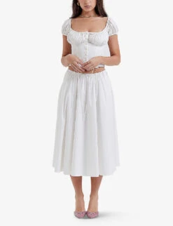 Cora Self-tie Stretch-woven Midi Skirt -Ted Baker Store R04181984 WHITE ALT01