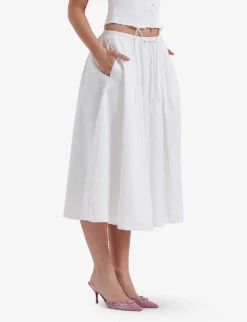 Cora Self-tie Stretch-woven Midi Skirt -Ted Baker Store R04181984 WHITE ALT02