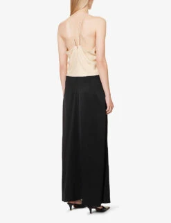 Toteme Draped Colour-block Woven Midi Dress -Ted Baker Store R04183208 BLACKBLEACHEDSAND ALT03