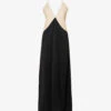 Toteme Draped Colour-block Woven Midi Dress -Ted Baker Store R04183208 BLACKBLEACHEDSAND M