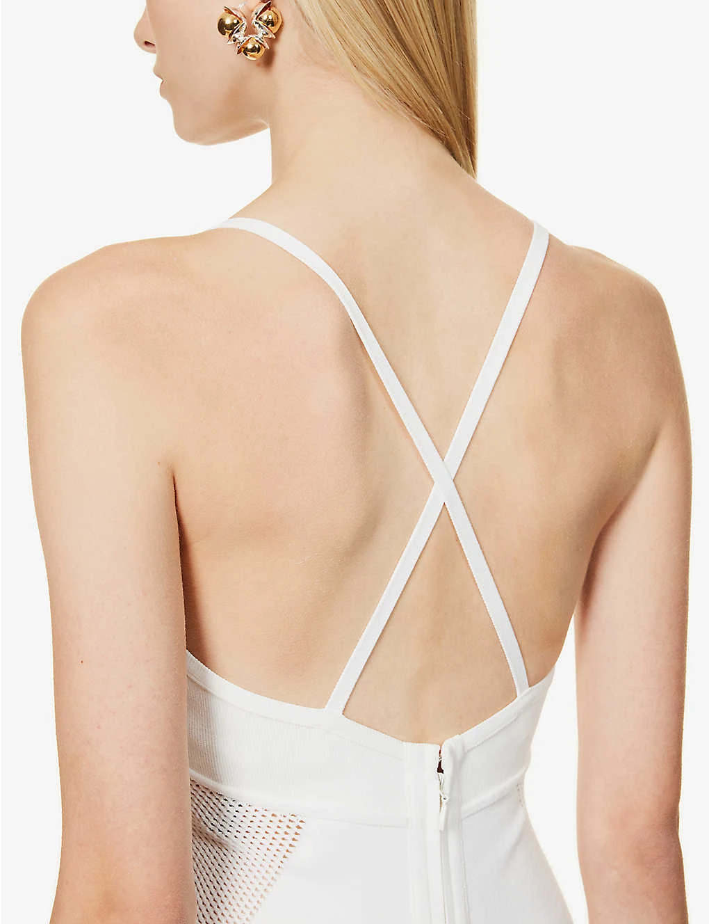 HERVE LEGER V-neck Pointelle-knit Fitted Midi Dress 7 HERVE LEGER V-neck Pointelle-knit Fitted Midi Dress - Image 5