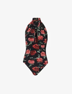 Magda Butrym Floral-print Slim-fit Stretch-woven Bodysuit