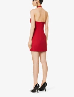 Magda Butrym Sweetheart-neck Structured-cup Wool Mini Dress 10 Magda Butrym Sweetheart-neck Structured-cup Wool Mini Dress -Ted Baker Store R04183246 RED ALT03