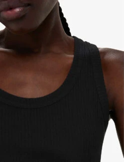 Whistles Scoop-neck Ribbed Stretch-knit Vest Top -Ted Baker Store R04183643 BLACK ALT04