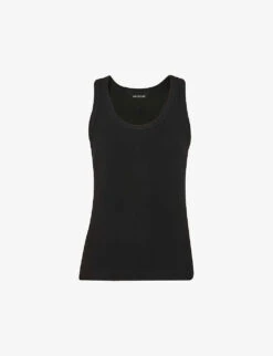 Whistles Scoop-neck Ribbed Stretch-knit Vest Top