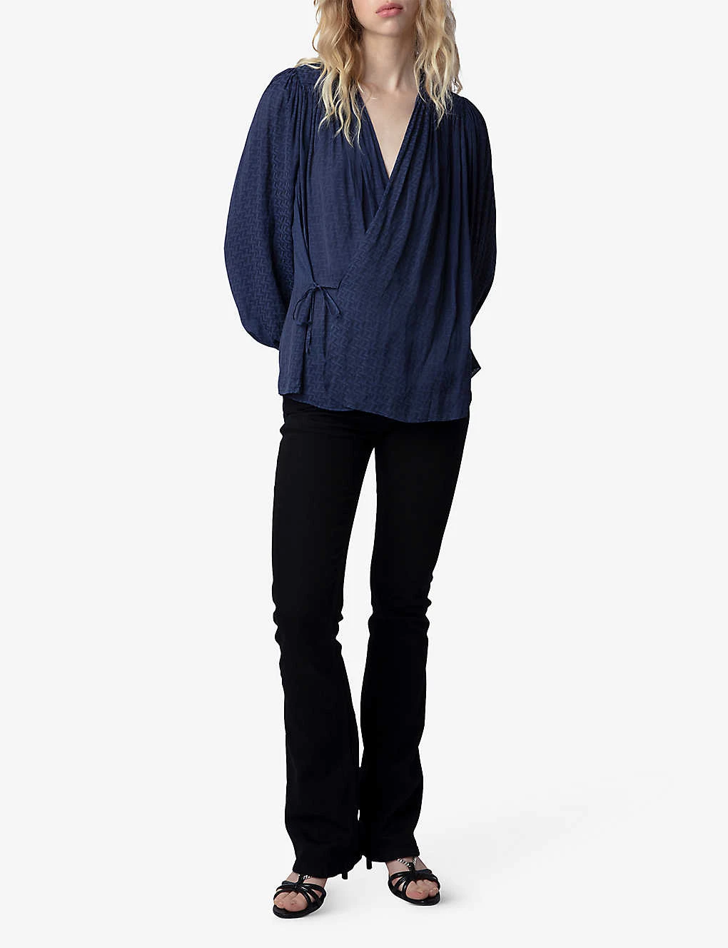 Zadig & Voltaire Tenew Tie-waist Long-sleeve Satin Blouse 4 Zadig & Voltaire Tenew Tie-waist Long-sleeve Satin Blouse - Image 2