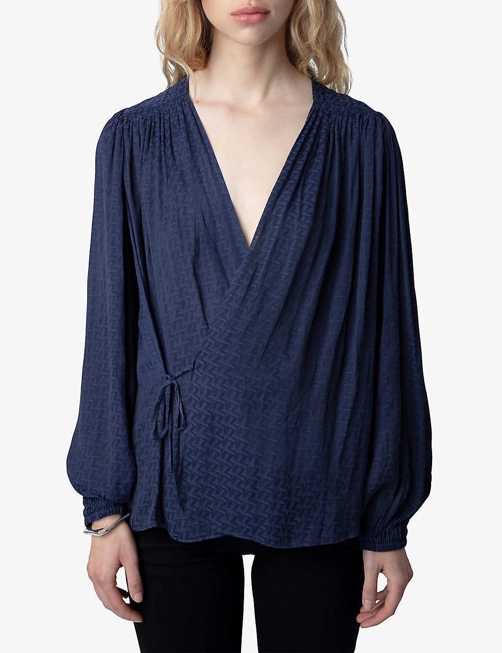 Zadig & Voltaire Tenew Tie-waist Long-sleeve Satin Blouse 7 Zadig & Voltaire Tenew Tie-waist Long-sleeve Satin Blouse - Image 5