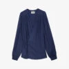 Zadig & Voltaire Tenew Tie-waist Long-sleeve Satin Blouse 2 Zadig & Voltaire Tenew Tie-waist Long-sleeve Satin Blouse -Ted Baker Store R04183648 MARINE M