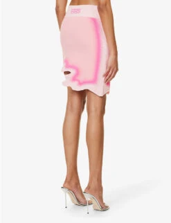 Salem Wavy Asymmetrical Recycled Viscose-blend Mini Skirt -Ted Baker Store R04183694 CHIFFONPINK ALT03