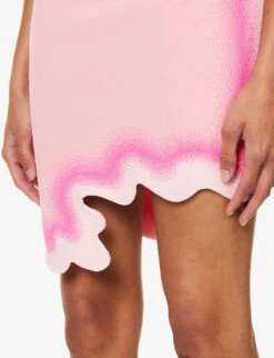 Salem Wavy Asymmetrical Recycled Viscose-blend Mini Skirt -Ted Baker Store R04183694 CHIFFONPINK ALT05