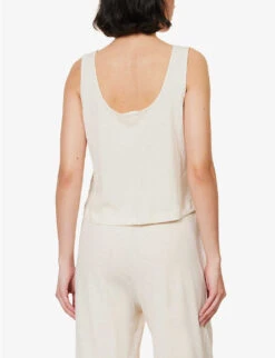 Jelina Sleeveless Cotton And Linen-blend Top 8 Jelina Sleeveless Cotton And Linen-blend Top -Ted Baker Store R04183725 OATMILK ALT02