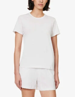 Carly Short-sleeved Organic-cotton Top -Ted Baker Store R04183735 WHITE ALT01