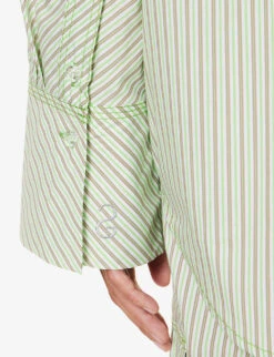 Stine Goya Mia Striped Organic-cotton Shirt -Ted Baker Store R04183751 GREENSTRIPES ALT04