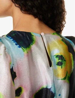 Stine Goya Elizabeth Floral-print Regular-fit Recycled Polyester-blend Midi Dress -Ted Baker Store R04183754 TIEDYEFLORALNIGHT ALT05