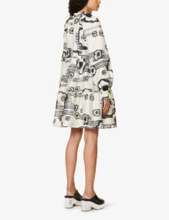 Stine Goya Jasmine Abstract-print Recycled Polyester-blend Midi Dress -Ted Baker Store R04183758 MOVINGFLOWERS ALT04