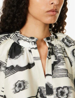 Stine Goya Jasmine Abstract-print Recycled Polyester-blend Midi Dress -Ted Baker Store R04183758 MOVINGFLOWERS ALT05