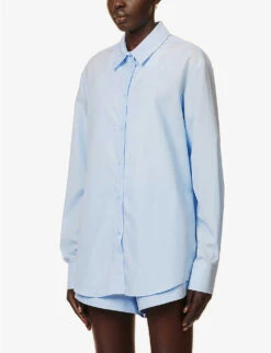 Testimony Relaxed-fit Cotton-poplin Shirt -Ted Baker Store R04183796 BLUE ALT02