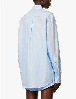 Testimony Relaxed-fit Cotton-poplin Shirt -Ted Baker Store R04183796 BLUE ALT03