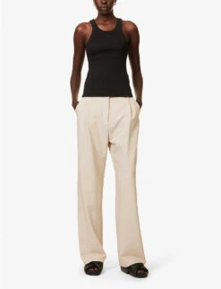 Lorne Ribbed Stretch-organic-cotton Top 8 Lorne Ribbed Stretch-organic-cotton Top -Ted Baker Store R04183802 BLACK ALT01