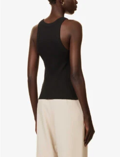 Lorne Ribbed Stretch-organic-cotton Top 10 Lorne Ribbed Stretch-organic-cotton Top -Ted Baker Store R04183802 BLACK ALT03