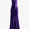Philosophy Di Lorenzo Serafini Asymmetric Cowl-neck Stretch-velvet Maxi Dress -Ted Baker Store R04183941 VIOLET M