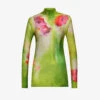 Acne Studios Denise Floral-print Woven Top -Ted Baker Store R04184373 GREEN M