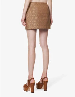 Versace Monogram Slim-fit Woven Mini Skirt -Ted Baker Store R04185112 BROWNBEIGE ALT03