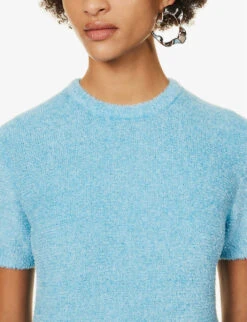 Acne Studios Katarina Ribbed-trim Knitted Top -Ted Baker Store R04185135 TEALBLUE ALT05