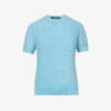Acne Studios Katarina Ribbed-trim Knitted Top -Ted Baker Store R04185135 TEALBLUE M