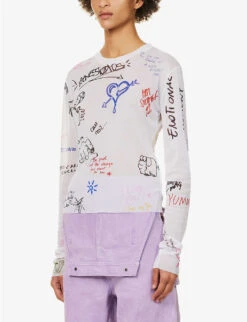 Acne Studios Emmbar Scribbles Graphic-print Mesh Top 10 Acne Studios Emmbar Scribbles Graphic-print Mesh Top -Ted Baker Store R04185138 WHITEMULTICOLOR ALT02