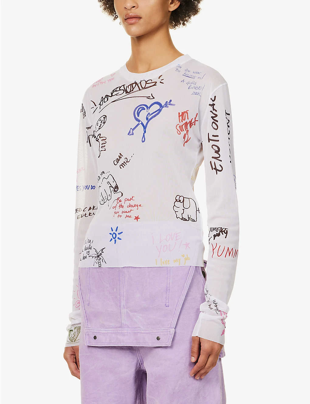 Acne Studios Emmbar Scribbles Graphic-print Mesh Top 5 Acne Studios Emmbar Scribbles Graphic-print Mesh Top - Image 3