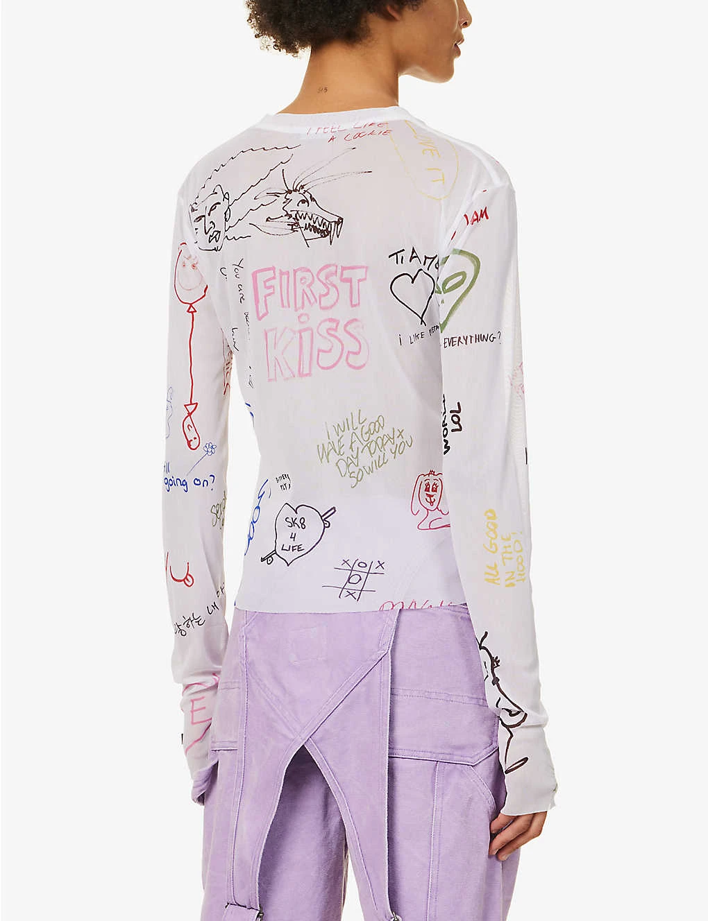 Acne Studios Emmbar Scribbles Graphic-print Mesh Top 6 Acne Studios Emmbar Scribbles Graphic-print Mesh Top - Image 4