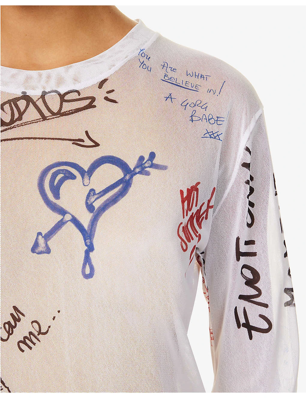 Acne Studios Emmbar Scribbles Graphic-print Mesh Top 8 Acne Studios Emmbar Scribbles Graphic-print Mesh Top - Image 6