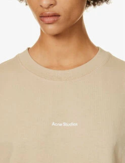 Acne Studios Edie Logo-print Cotton-jersey T-shirt -Ted Baker Store R04185159 CHAMPAGNEBEIGE ALT04