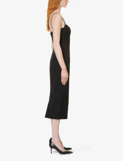 Bodie Sweetheart-neckline Stretch-woven Midi Dress -Ted Baker Store R04185299 BLACK ALT02
