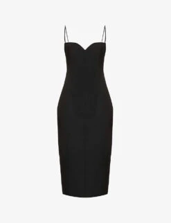 Bodie Sweetheart-neckline Stretch-woven Midi Dress