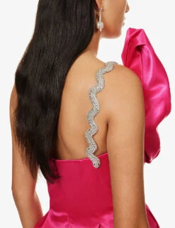 Vivi Asymmetric-neck Satin Midi Dress -Ted Baker Store R04185300 PINK ALT04