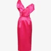 Vivi Asymmetric-neck Satin Midi Dress 2 Vivi Asymmetric-neck Satin Midi Dress -Ted Baker Store R04185300 PINK M