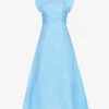 Sophy Frilled-sleeved Woven Midi Dress 2 Sophy Frilled-sleeved Woven Midi Dress -Ted Baker Store R04185304 BLUE M