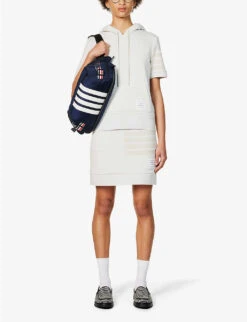 Drawstring-waist Striped Cotton-jersey Mini Skirt -Ted Baker Store R04185353 NATURALWHITE ALT01