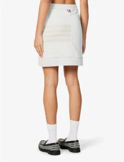 Drawstring-waist Striped Cotton-jersey Mini Skirt -Ted Baker Store R04185353 NATURALWHITE ALT03