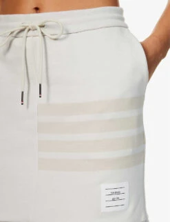 Drawstring-waist Striped Cotton-jersey Mini Skirt -Ted Baker Store R04185353 NATURALWHITE ALT04