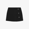 THE KOOPLES Press Stud-fastened High-rise Crepe Mini Skirt -Ted Baker Store R04185446 BLACK M