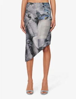 Vero Graphic-print Stretch-woven Midi Skirt -Ted Baker Store R04185509 NEWSPAPERTROMPE ALT02