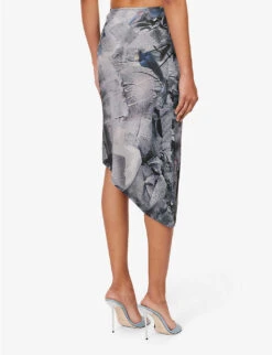 Vero Graphic-print Stretch-woven Midi Skirt -Ted Baker Store R04185509 NEWSPAPERTROMPE ALT03