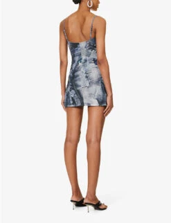 Anya Graphic-print Stretch-recycled Polyester Mini Dress 10 Anya Graphic-print Stretch-recycled Polyester Mini Dress -Ted Baker Store R04185510 NEWSPAPERTROMPE ALT03