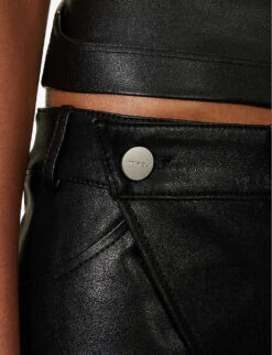 Hunter Zip-detail Low-waist Vegan-leather Mini Skirt -Ted Baker Store R04185513 BLACK ALT04