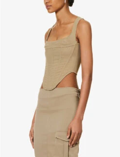 Campbell Textured Stretch-woven Top -Ted Baker Store R04185516 SILVERSAGE ALT02